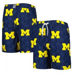 Молодежные шорты для плавания Wes &amp; Willy Navy Michigan Wolverines Palm Tree Unbranded