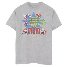 Футболка с надписью «Marvel», «День матери, Мстители, мама», для мальчиков 8–20 лет Marvel
