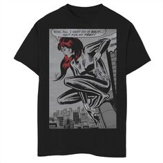 Классическая футболка с графическим рисунком в стиле ретро для мальчиков 8–20 лет Marvel Black Widow Marvel