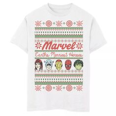 Вязаная футболка для мальчиков 8–20 лет с изображением героев Marvel&apos;s Mightiest Heroes Licensed Character