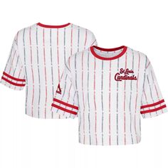 Молодежная белая футболка St. Louis Cardinals в полоску для девочек Outerstuff