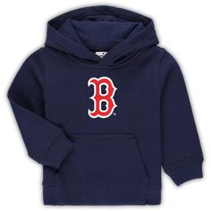 Темно-синий флисовый пуловер с капюшоном с логотипом для малышей Boston Red Sox Team Primary Outerstuff