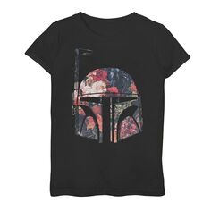 Футболка со шлемом и цветочным принтом «Звездные войны Боба Фетт» для девочек 7–16 лет Star Wars