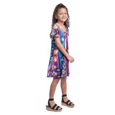 Платье длиной до колена с открытыми плечами и цветочным принтом для девочек 247 Comfort Kids