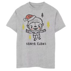Универсальная футболка с рисунком «Рождественский волк» для мальчиков 8–20 лет и когтями Санта-Клауса Licensed Character
