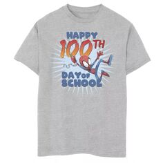 Футболка с надписью «100-й день школы» Marvel Spider-Man для мальчиков 8–20 лет Marvel