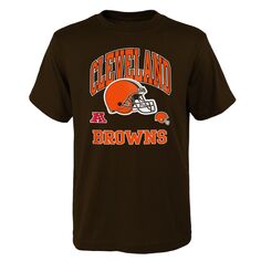 Молодежная коричневая официальная деловая футболка Cleveland Browns Outerstuff