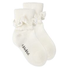 Носки для девочек с рюшами и ушками из смеси хлопка MeMoi