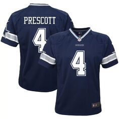 Детская игровая майка Nike Dak Prescott Navy Dallas Cowboys Player Nike