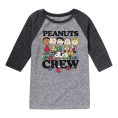 Рождественская футболка реглан Peanuts для мальчиков 8–20 лет Licensed Character, серый