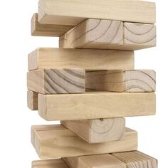 Дворовые игры Giant Tumbling Timbers 30-дюймовая игра для штабелирования деревянных блоков с футляром, натуральный цвет YardGames