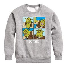 Флисовая толстовка с рисунком Shrek Grid для мальчиков 8–20 лет Licensed Character, серый