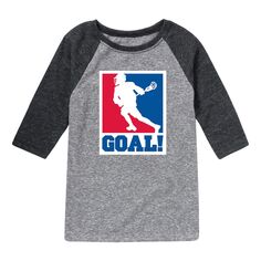 Спортивная футболка реглан для мальчиков 8–20 лет с воротами для лакросса Licensed Character, серый