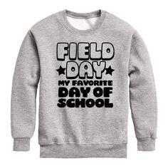 Флисовый свитшот с графическим рисунком для мальчиков 8–20 лет Field Day Favorite Day Licensed Character, серый