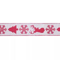 Лента Melrose Ribbon Deer Snowflake, 4 дюйма на 10 ярдов Melrose