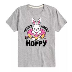 Футболка Donut Worry Be Hoppy для мальчиков 8–20 лет с рисунком Licensed Character, серый