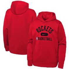 Молодежный пуловер с капюшоном Nike Red Houston Rockets Team Spotlight Nike