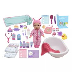 Роскошный игровой набор New Adventures Little Darlings Baby Doll Feed &amp; Care с 15-дюймовым корпусом. Куколка и 35 аксессуаров New Adventures