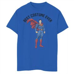 Лучший костюм Супермена из комиксов DC для мальчиков 8–20 лет, футболка с текстовым плакатом и графикой Licensed Character