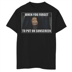 Мальчики 8–20 лет «Звездные войны: когда забываешь надеть футболку с рисунком солнцезащитного крема» Star Wars