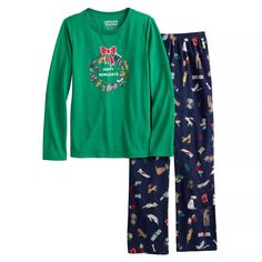 Пижамный комплект Jammies For Your Families для девочек 4–16 лет Happy Howlidays Jammies For Your Families