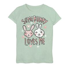 Футболка с пасхальным рисунком для девочек 7–16 лет «Some Bunny Loves Me» Licensed Character