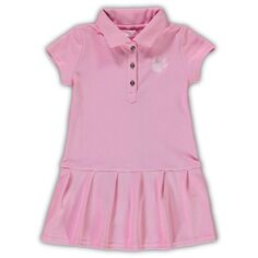Розовое платье-поло с короткими рукавами и рукавами Caroline для девочек, розовое платье-поло Clemson Tigers Unbranded