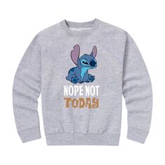 Флисовый пуловер с рисунком Disney&apos;s Lilo &amp; Stitch Not Today Disney, серый