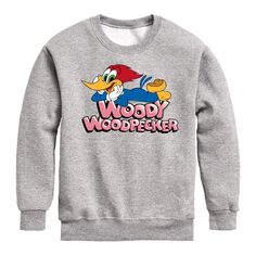 Флисовая толстовка с рисунком Woody Woodpecker для мальчиков 8–20 лет Licensed Character, серый