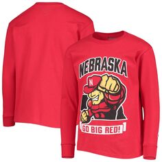 Футболка «Молодежный чемпион» Scarlet Nebraska Huskers Strong Mascot Team Champion