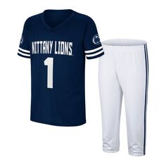 Темно-синий/белый комплект молодежного футбольного джерси и брюк Penn State Nittany Lions Colosseum Colosseum