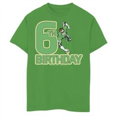 Футболка с изображением героя комиксов DC «Зеленый фонарь» для мальчиков 8–20 лет, герой 6-го дня рождения Licensed Character
