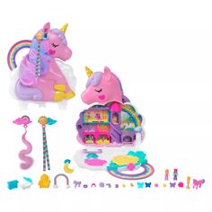 Игровой набор Polly Pocket Rainbow Unicorn Salon Polly Pocket