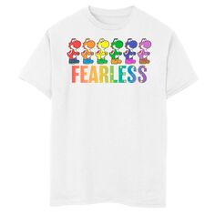 Футболка с графическим рисунком Super Mario Pride Yoshi Fearless Rainbow Line для мальчиков 8–20 лет Licensed Character, белый