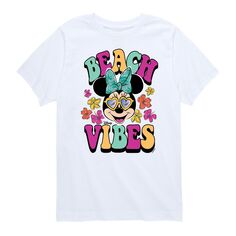 Футболка Disney&apos;s Minnie Mouse с графическим рисунком для мальчиков 8–20 лет Beach Vibes Disney, белый