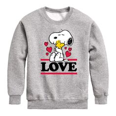 Флисовый свитшот Peanuts Love Hug для мальчиков 8–20 лет Licensed Character, серый