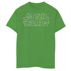 Футболка с рождественским светлым логотипом и графическим рисунком «Звездные войны» для мальчиков 8–20 лет Star Wars