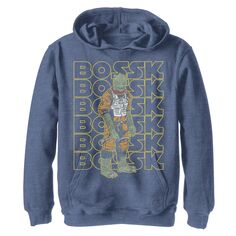 Большой флисовый пуловер с рисунком «Звездные войны Bossk» для мальчиков 8–20 лет, толстовка с капюшоном Star Wars