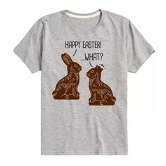 Шоколадная футболка с рисунком пасхального кролика для мальчиков 8–20 лет Licensed Character, серый