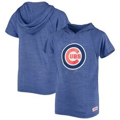 Пуловер с короткими рукавами и короткими рукавами реглан Youth Stitches Royal Chicago Cubs с капюшоном Stitches
