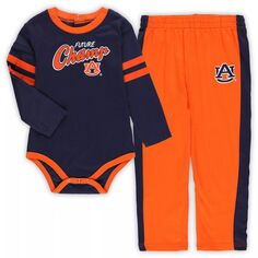 Комплект боди с длинными рукавами и спортивных штанов Little Kicker темно-синего/оранжево-рыжего цвета Tigers Little Kicker Outerstuff