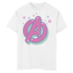 Футболка с логотипом Marvel Avengers Bubble Pop для мальчиков 8–20 лет Marvel, белый
