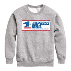 Флисовая толстовка с графическим рисунком USPS Express Mail для мальчиков 8–20 лет Licensed Character, серый