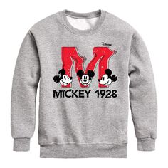 Флисовая толстовка 1928 года с Микки Маусом Disney&apos;s для мальчиков 8–20 лет Licensed Character, серый