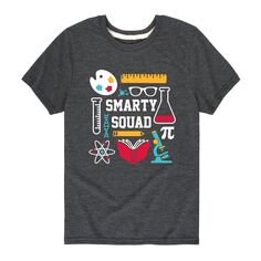 Футболка с рисунком &quot;Smarty Squad&quot; для мальчиков 8–20 лет Licensed Character, серый