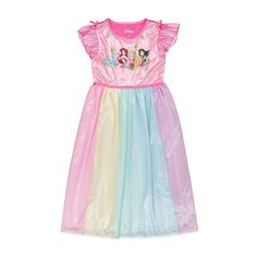 Ночная рубашка принцессы Диснея для маленьких девочек: Золушка, Ариэль, Рапунцель и Мулан Disney