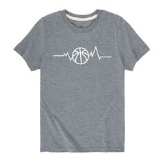 Баскетбольная футболка с рисунком Ekg Line для мальчиков 8–20 лет Licensed Character, серый