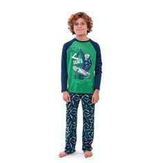 Пижамный комплект для сна из двух предметов Sleep On It для мальчиков Skate of Mind из матового джерси Sleep on it