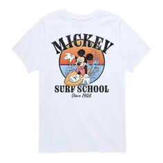 Футболка с рисунком Микки Мауса для мальчиков 8–20 лет для школы серфинга Disney Disney, белый