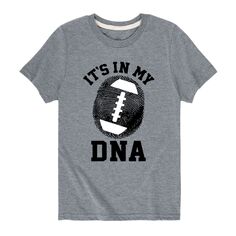 Футболка с футбольным рисунком «Это в моей ДНК» для мальчиков 8–20 лет Licensed Character, серый